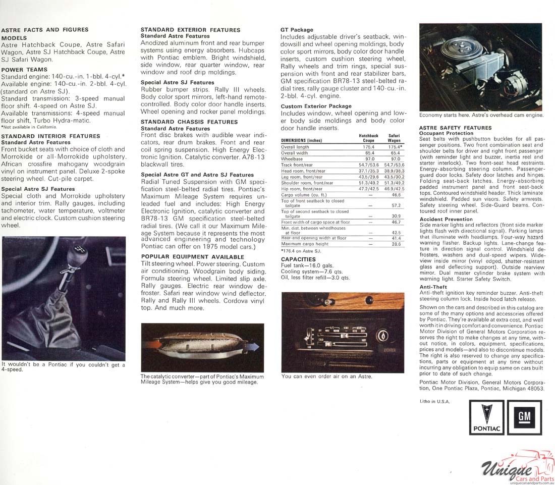 1975 Pontiac Astre Brochure Page 1